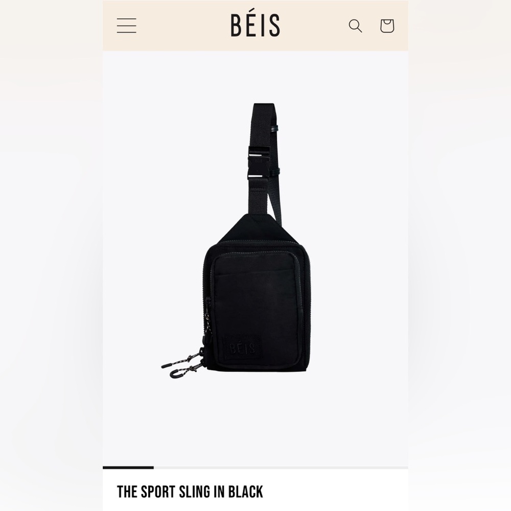 Beis The Sport Sling Black NWOT